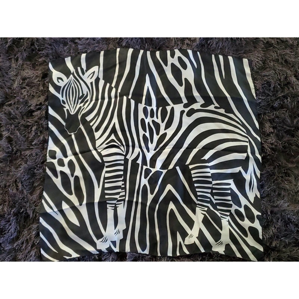 Zebra Scarf Square Multifunctional Black White 26" x 26"